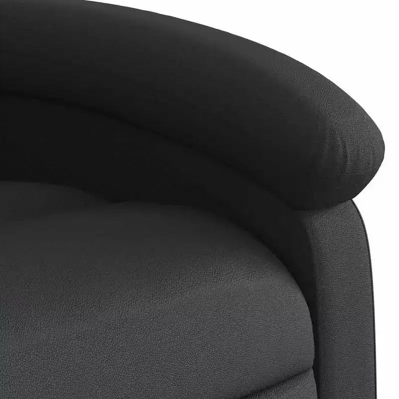 Fauteuil inclinable de massage avec 6 points de vibration, réglable, cuir véritable noir - Noir