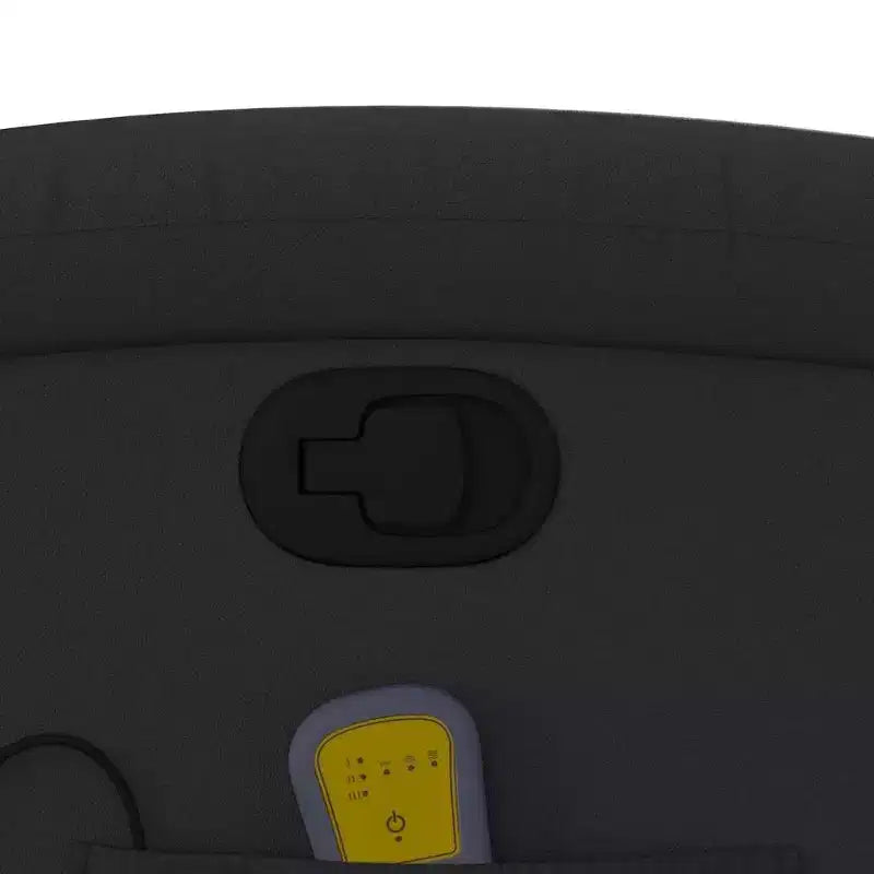 Fauteuil inclinable de massage avec 6 points de vibration, réglable, cuir véritable noir - Noir
