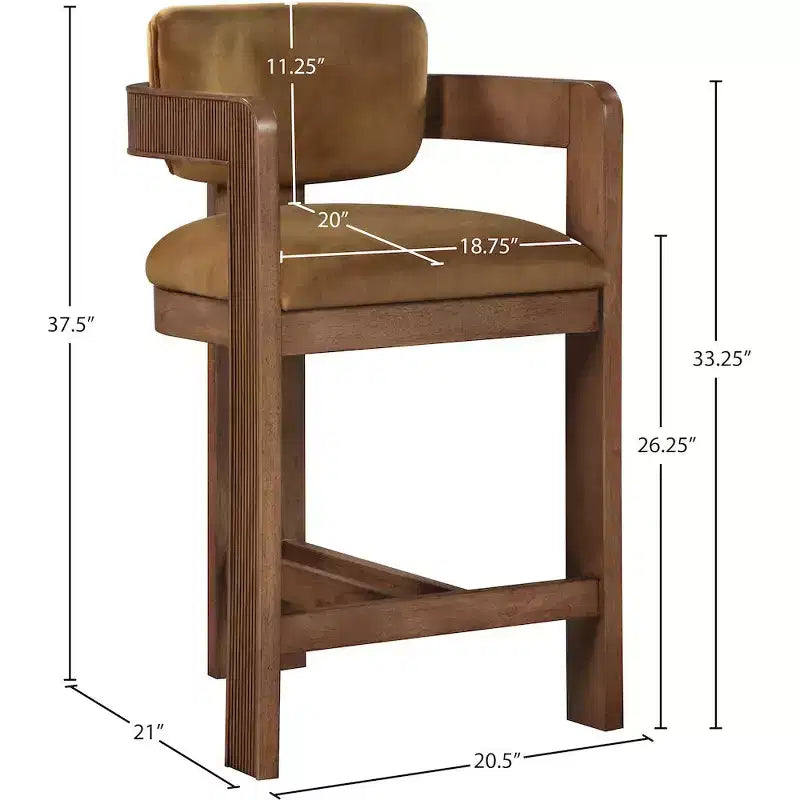 Tabouret de bar en velours
