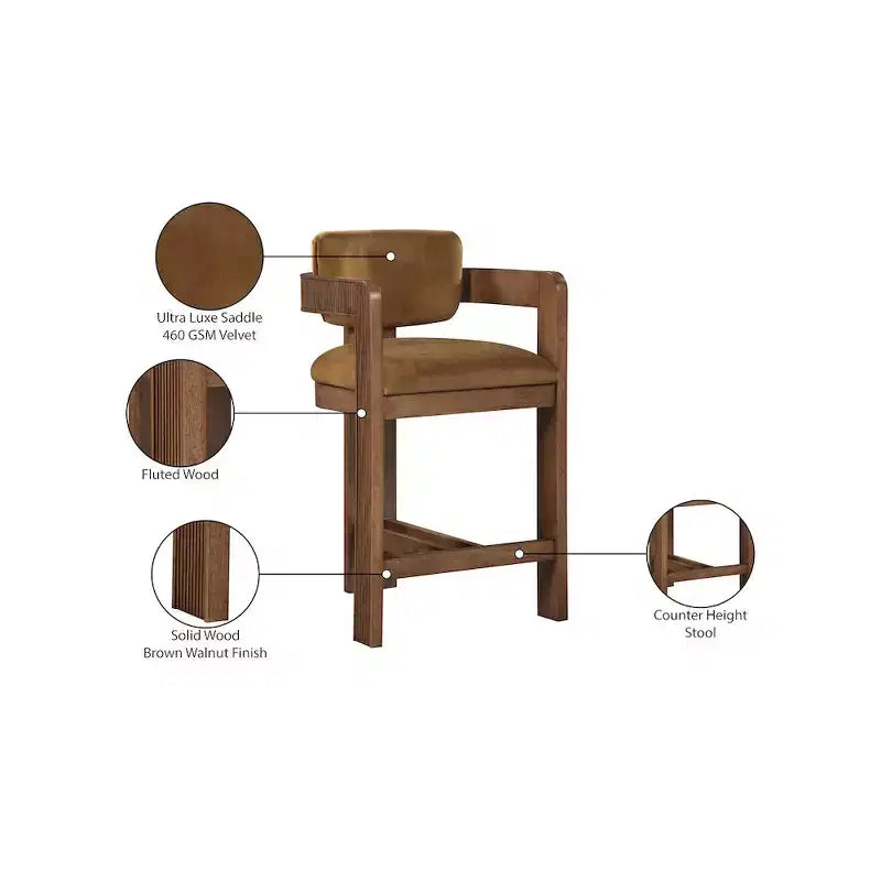 Tabouret de bar en velours