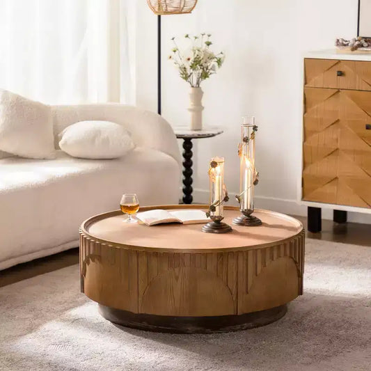 Table basse ronde sur pied en bois de 36,22