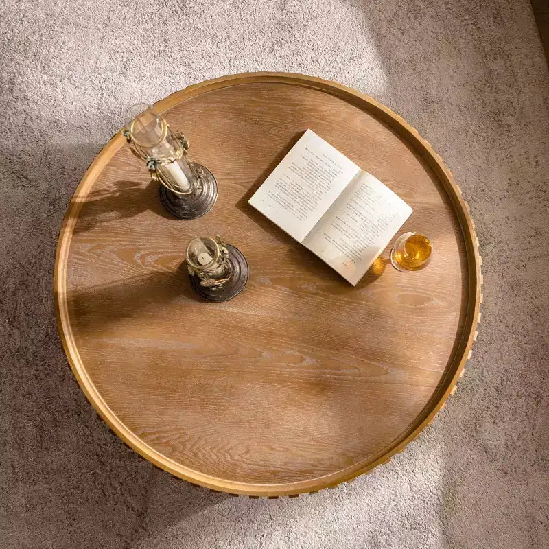 Table basse ronde sur pied en bois de 36,22