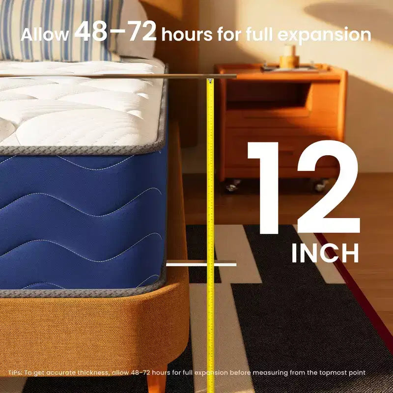 Matelas Hybride Ferme Mousse à Mémoire de Forme Gel Ressorts Ensachés Certifié CertiPUR-US, OEKO-TEX, SGS, Blanc