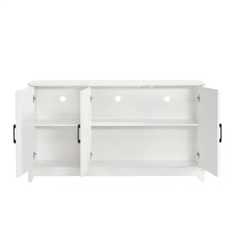 Meuble TV moderne pour téléviseurs jusqu'à 65 pouces, console multimédia avec 2 grands espaces de rangement
