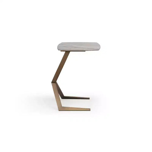 Table d'appoint ronde en métal gris de 45 po de haut, 1 pièce