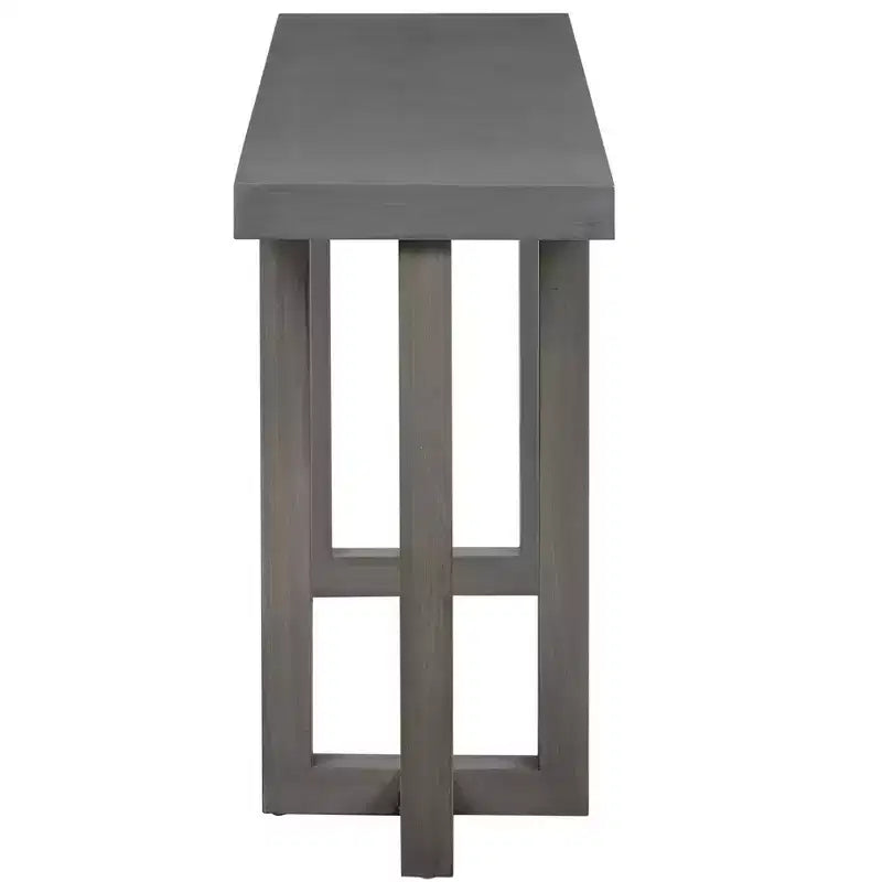 Console minimaliste de 63 pouces avec pieds en bois massif, table d'entrée élégante avec plateau épais, table de couloir pour salon, chambre à coucher
