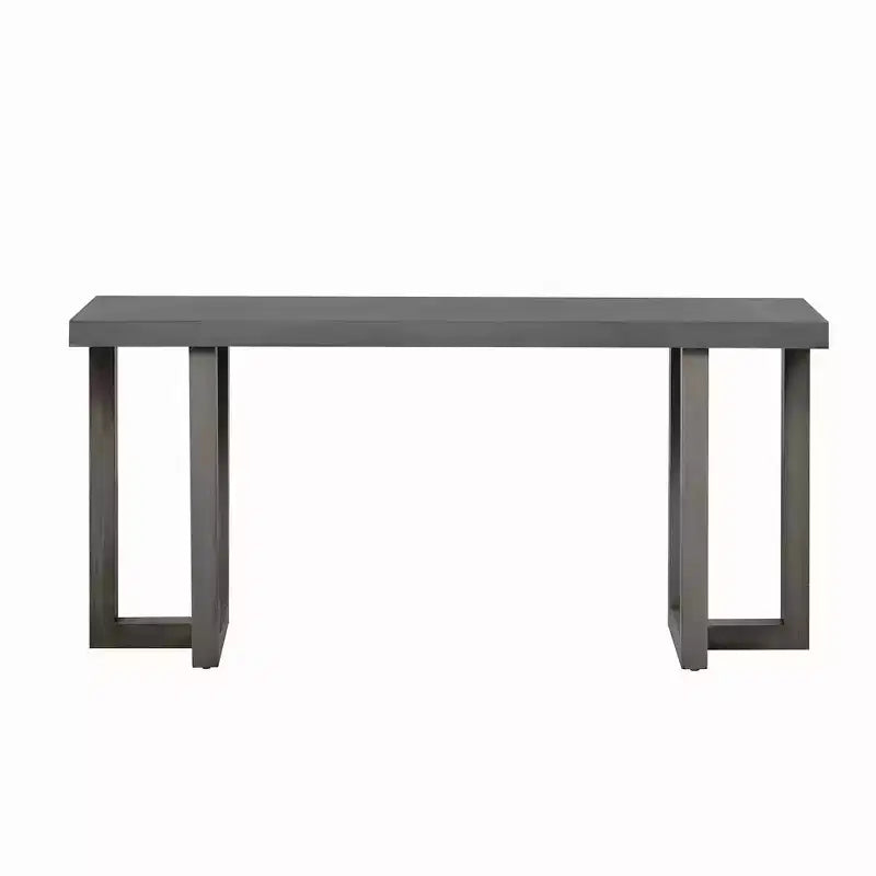 Console minimaliste de 63 pouces avec pieds en bois massif, table d'entrée élégante avec plateau épais, table de couloir pour salon, chambre à coucher