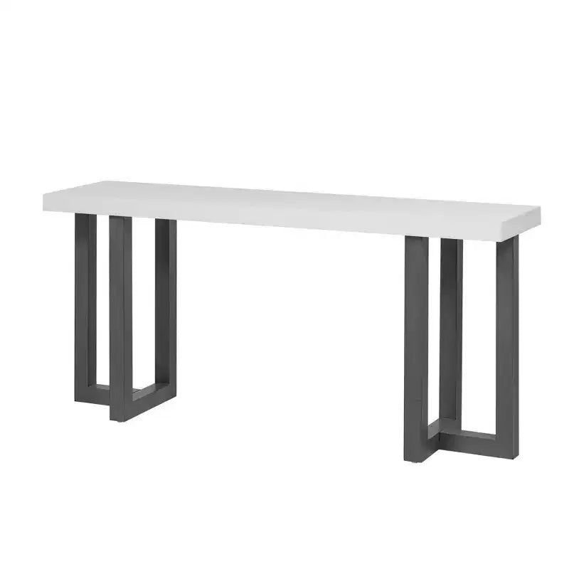 Console minimaliste de 63 pouces avec pieds en bois massif, table d'entrée élégante avec plateau épais, table de couloir pour salon, chambre à coucher