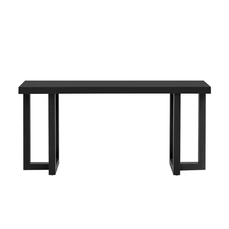 Console minimaliste de 63 pouces avec pieds en bois massif, table d'entrée élégante avec plateau épais, table de couloir pour salon, chambre à coucher