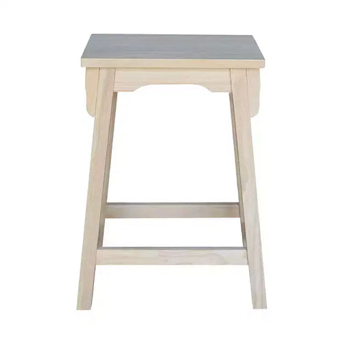 Tabouret de bar 24" Mission hauteur comptoir non fini – Bois d'hévéa massif, siège rectangulaire
