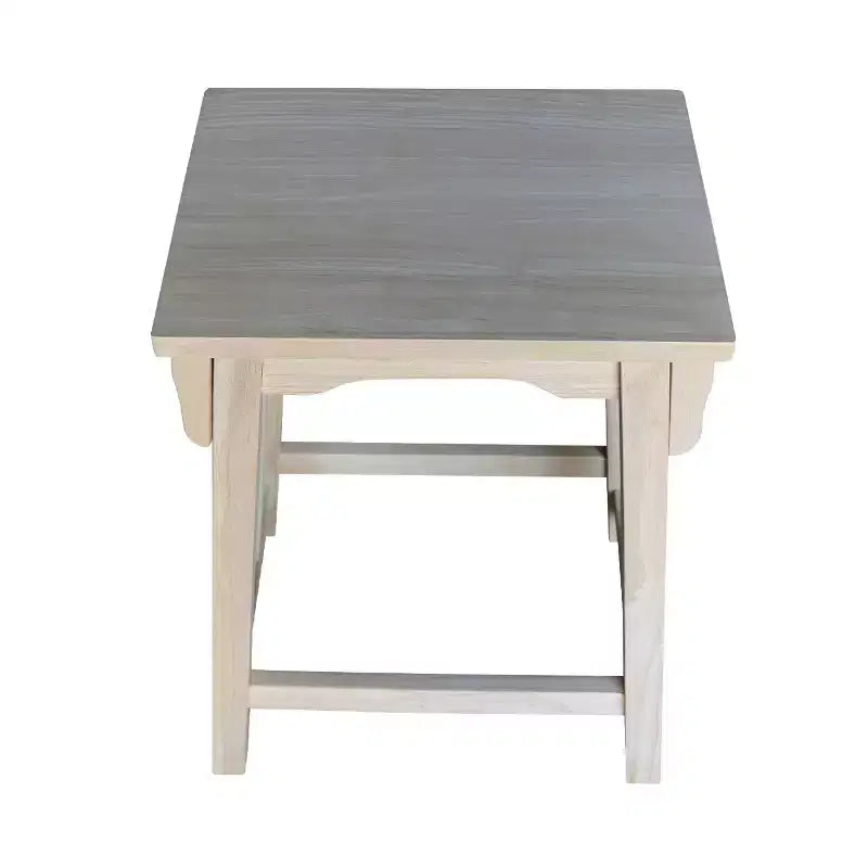 Tabouret de bar 24" Mission hauteur comptoir non fini – Bois d'hévéa massif, siège rectangulaire