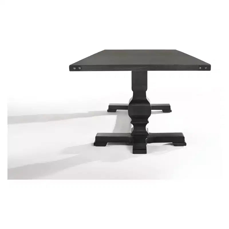 Table à manger Vintage Noir - Rectangulaire, non extensible, 6 places