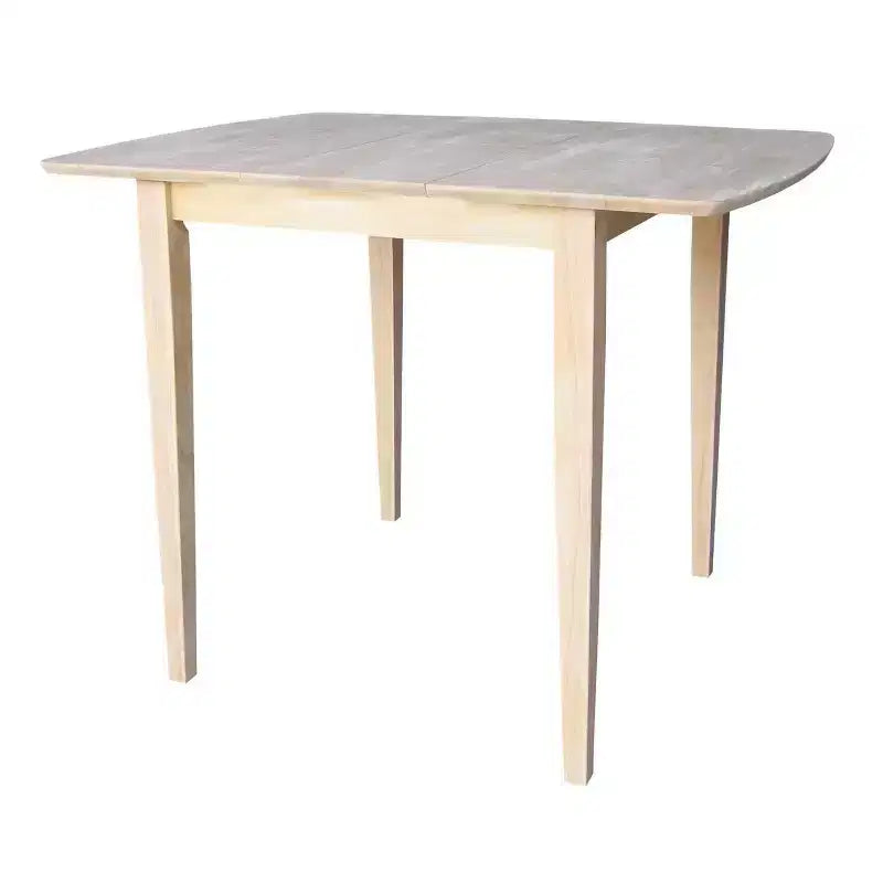 Table à manger extensible 36" avec rabats papillon et pieds de style Shaker, non finie
