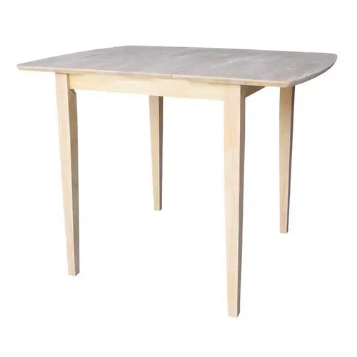 Table à manger extensible 36" avec rabats papillon et pieds de style Shaker, non finie