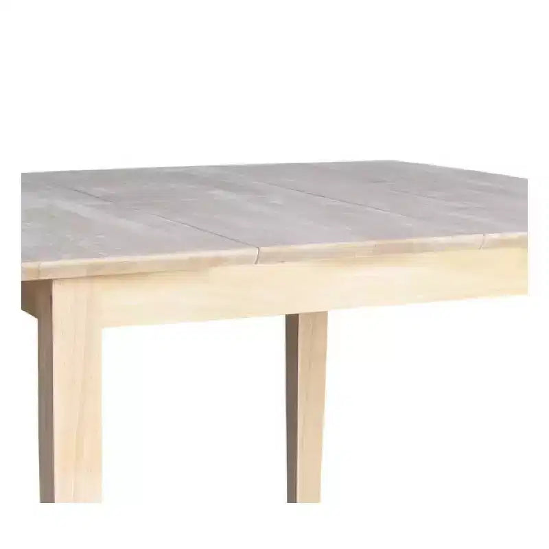 Table à manger extensible 36" avec rabats papillon et pieds de style Shaker, non finie