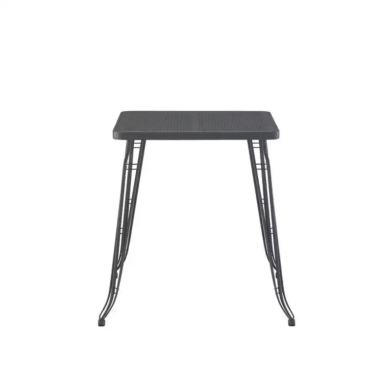 Table de bistrot haute Carson carrée grise - Boraam : style campagnard de 42,25 po, cadre en métal, 2 places