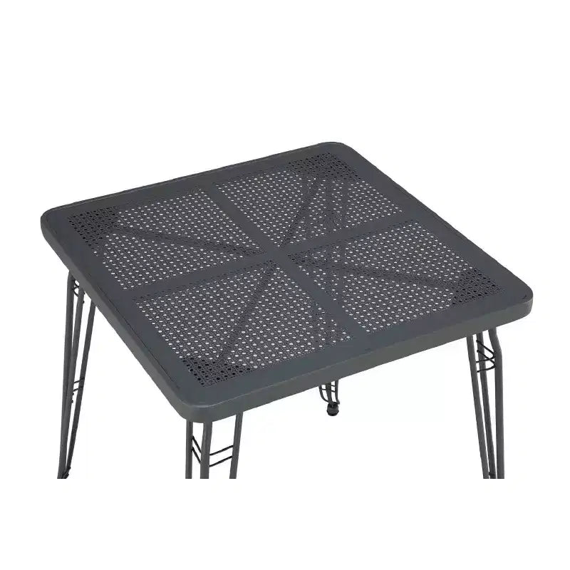 Table de bistrot haute Carson carrée grise - Boraam : style campagnard de 42,25 po, cadre en métal, 2 places
