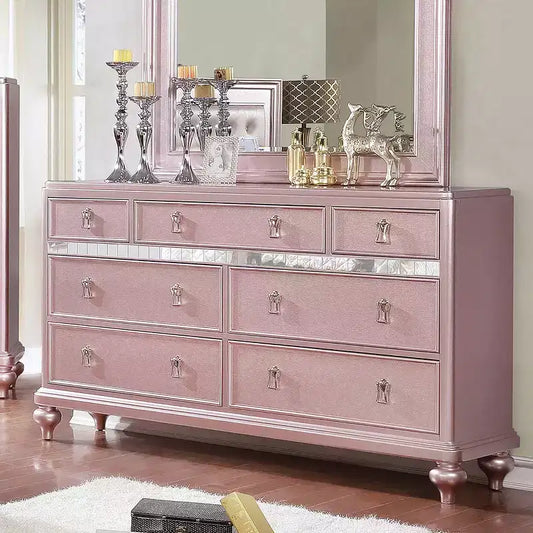 Commode 7 tiroirs Or rose