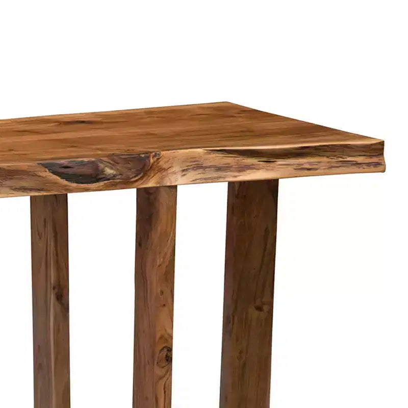 Meuble TV en bois massif à bord brut : Acacia, finition non toxique, quincaillerie en acier