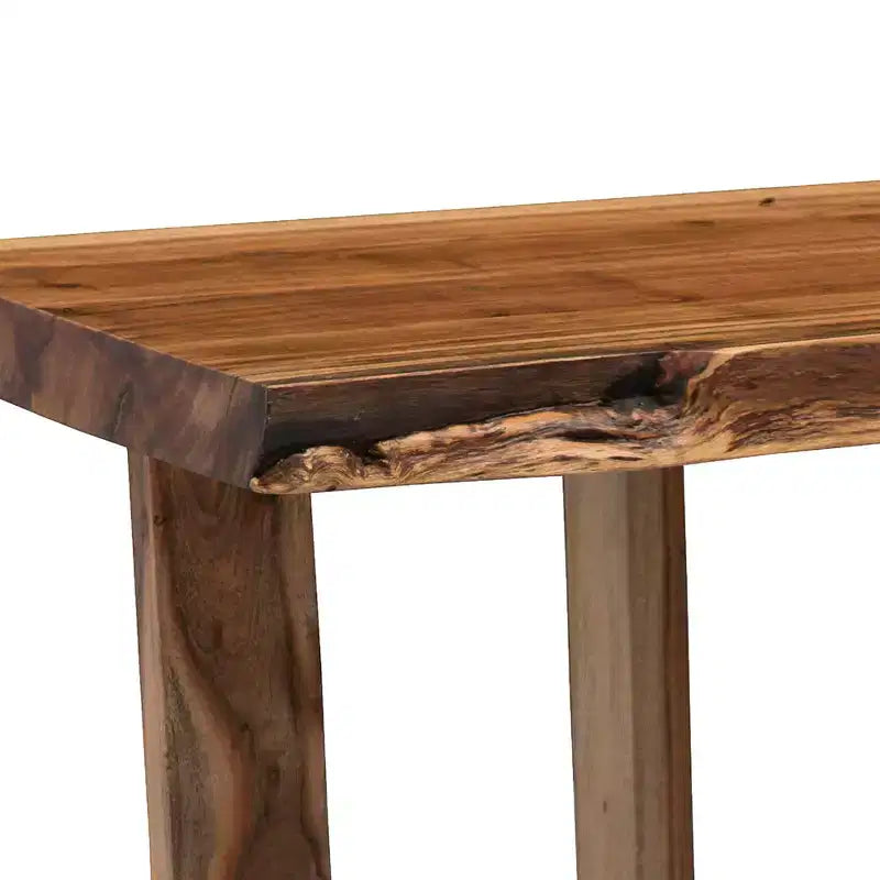Meuble TV en bois massif à bord brut : Acacia, finition non toxique, quincaillerie en acier