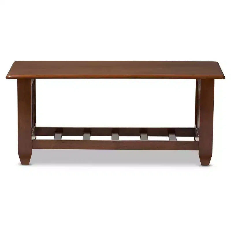 Table basse d'appoint de salon style Mission classique moderne – Brun cerisier
