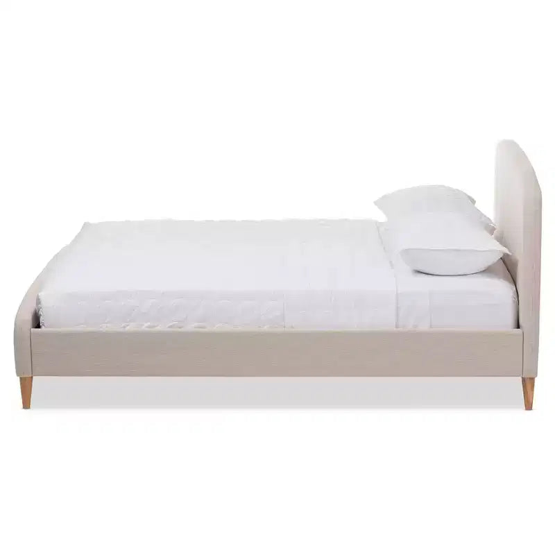 Lit plateforme recouvert de tissu de style Mid-Century
