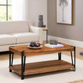 Table basse en bois massif Live Edge en métal et bois